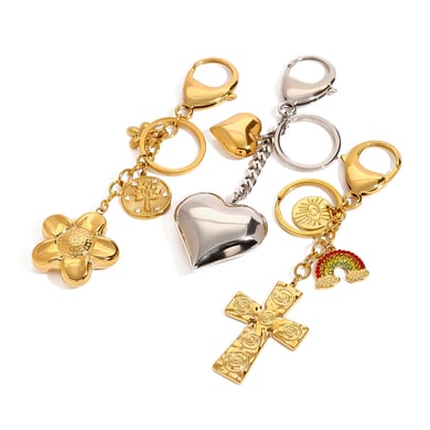 1 Paar Simple Series Klassische Herz-Anhänger aus Edelstahl 18 Karat vergoldet für Damen h5 Bild5