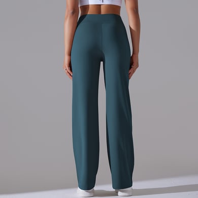 1 Piece Solid Colored High End Elastic Loose  Casual Women's Sports Long Pants h5 Picture8
