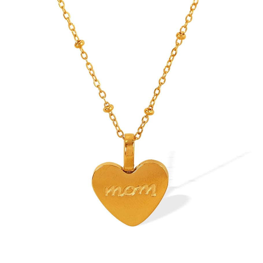 1 Piece Simple Series Simple Heart Stainless Steel 18K Gold Plated Women Pendant Necklaces Picture6