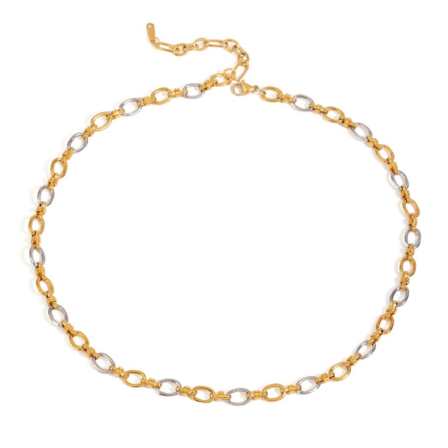 1 Stück Simple Series Europa und Amerika Kette Edelstahl Gold Farbe Damen Kette Halsketten Bild11