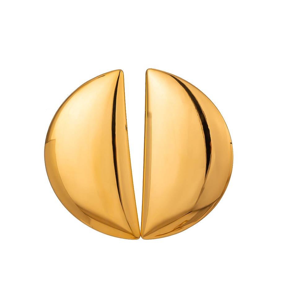 1 Pair Simple Series Casual Sun/Moon Stainless Steel 18K Gold Plated Women Stud Earrings Picture6