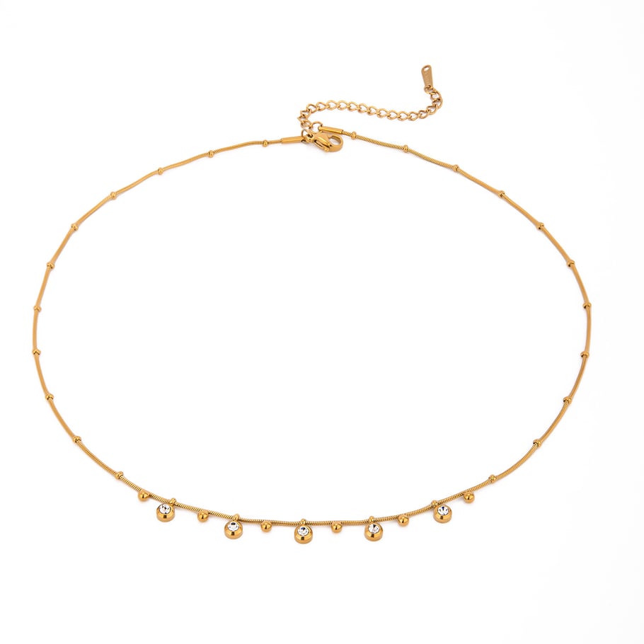 1 Piece Simple Series Daily Geometric Stainless Steel 18K Gold Plated Zircon Women Pendant Necklaces Picture5