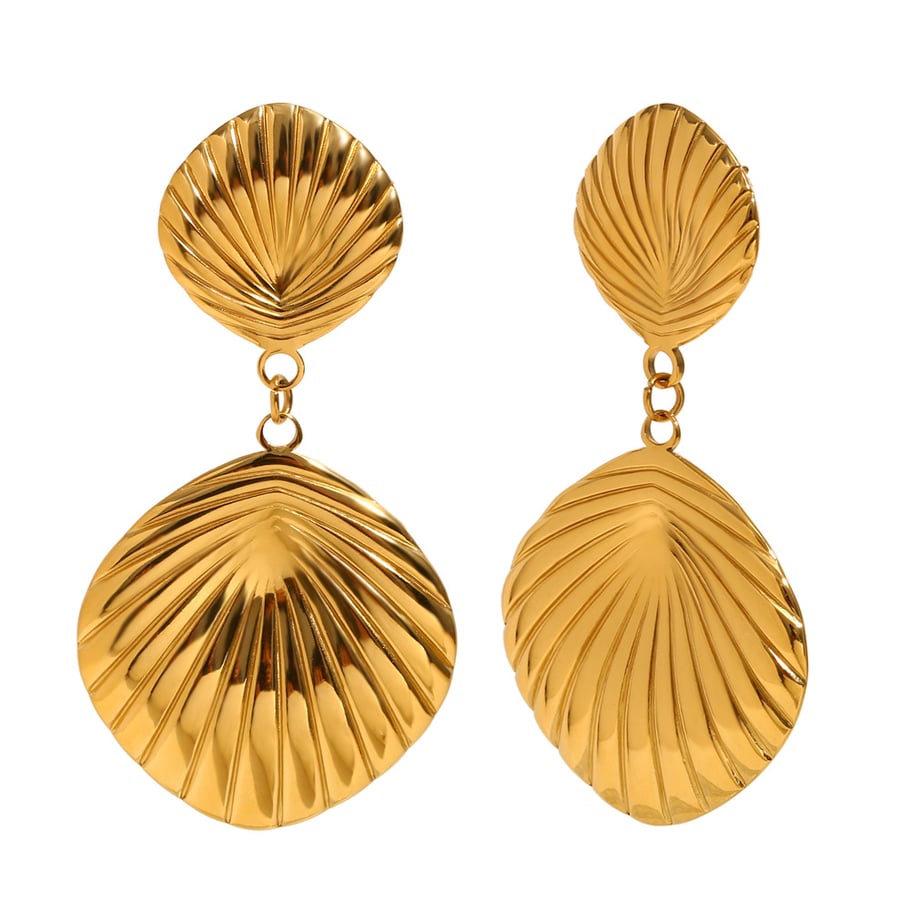 1 Pair Luxurious Series Natural Turtle Stainless Steel   Gold Color  Women's Drop Earrings Picture8