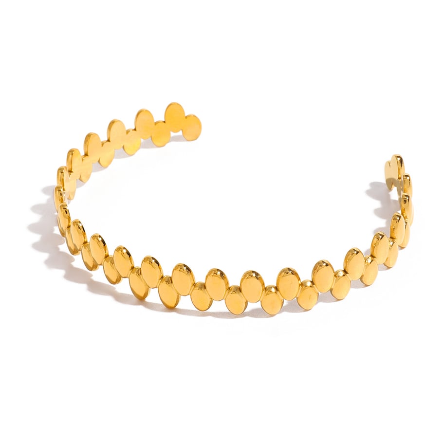 1 Piece Simple Series Simple Geometric Stainless Steel 18K Gold Plated Women Bangles Picture5