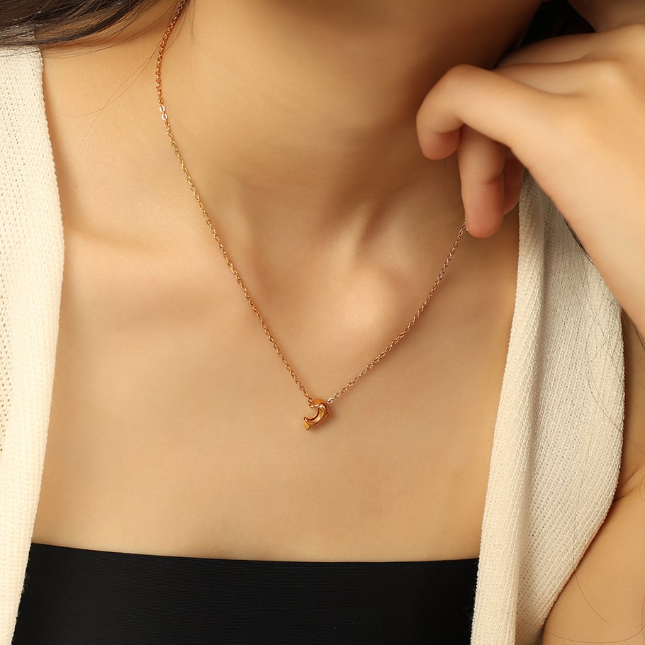 1 Piece Simple Series Natural Animal Titanium Steel   Gold Color  Women's Pendant Necklaces Picture5