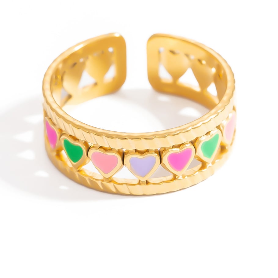 1 Stück Romantische Serie Sweet Star Edelstahl Gold Farbe Damen verstellbare Ringe Bild9