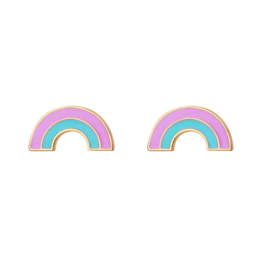 1 Pair Romantic Series Color of Macaron Rainbow Shape Drop Oil Alloy Women's Drop Earrings Picture6