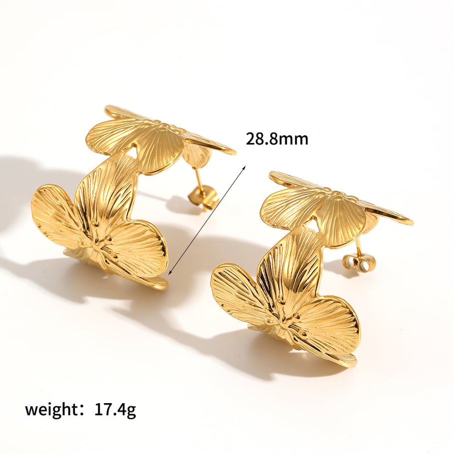 1 Paar Täglicher Ring Edelstahl Gold Farbe Damen Ohrstecker Bild6