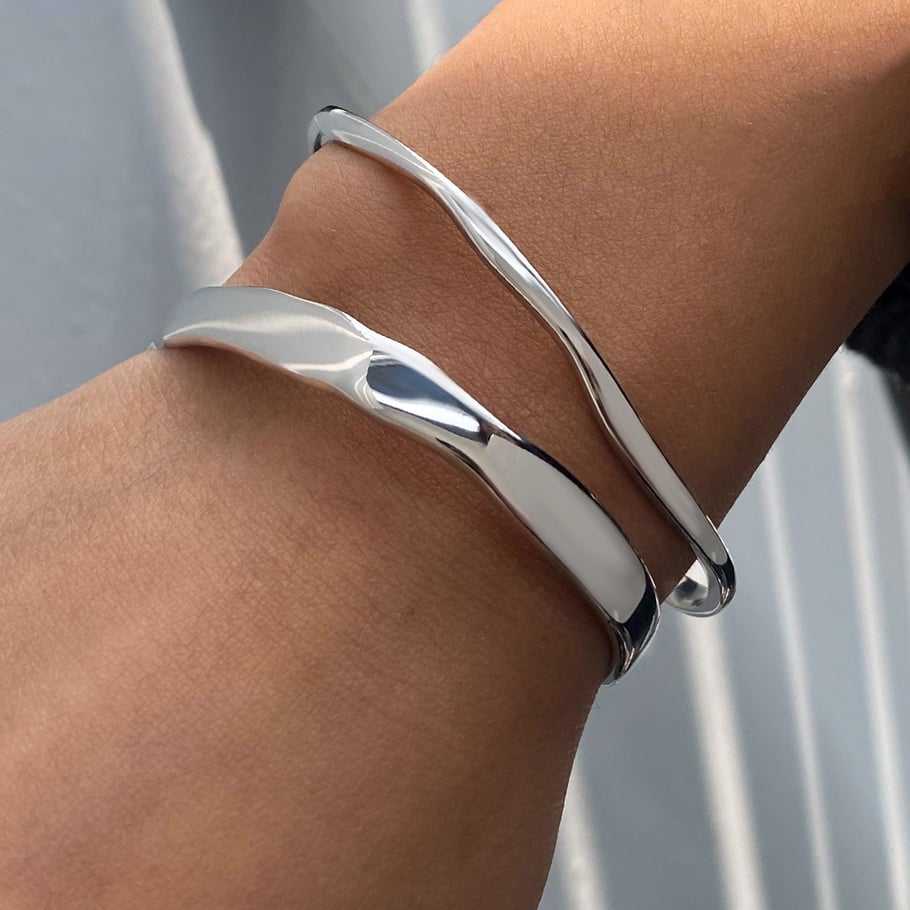 1 Piece Simple Solid Color Stainless Steel Women's Bangles Picture5