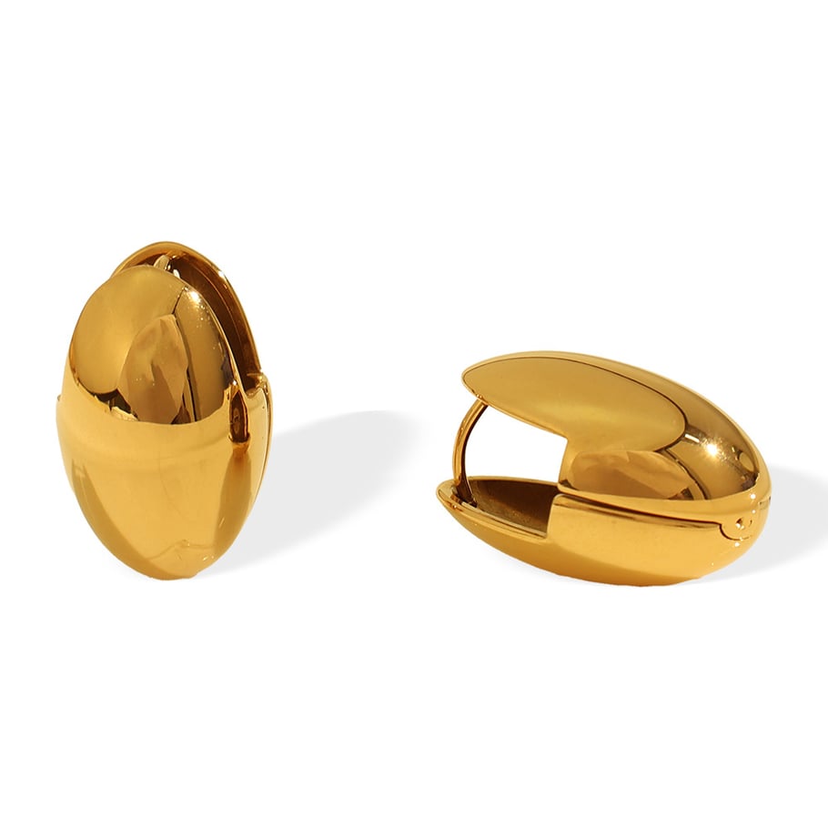 1 Pair Simple Series Simple Solid Color Stainless Steel 18K Gold Plated Women Drop Earrings Picture6