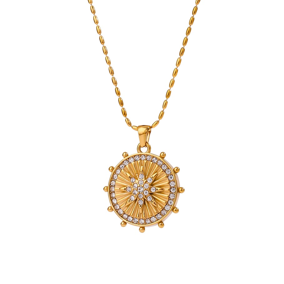1 Piece Luxurious Series Eight-pointed Star Stainless Steel Gold Color Women's Pendant Necklaces Picture12
