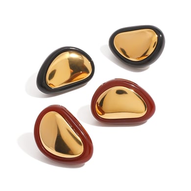 1 Paar Simple Series Klassische geometrische Ohrstecker aus Edelstahl mit 18 Karat Vergoldung für Damen h5 Bild5