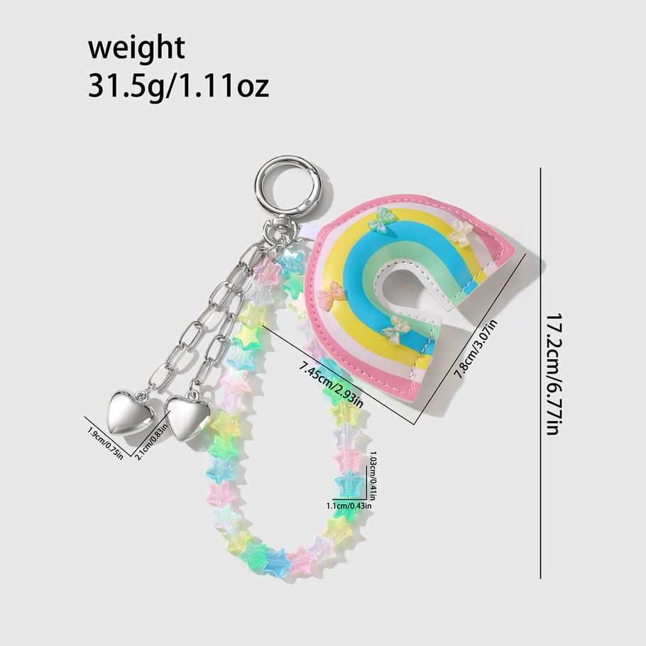 Leather Rainbow & Beaded Chain Women's Bag Charms Picture12