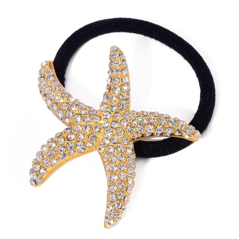 1 Paar Luxuriöse Serie Einfache Volltonfarbe Edelstahl 18K vergoldet Strass Damen Haarbänder Bild5