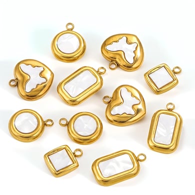 1 Paar Simple Series Retro Herz 18K vergoldete Damenanhänger h5 Bild2