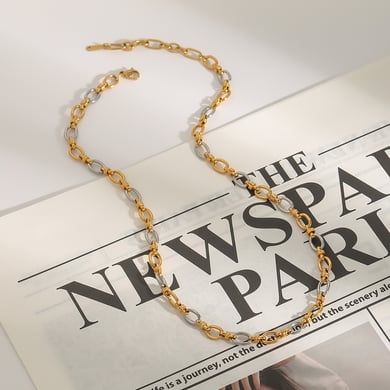 1 Piece Modern Series Sophisticated Chain Stainless Steel Gold & Silver Color Women's Chain Necklaces h5 Picture5