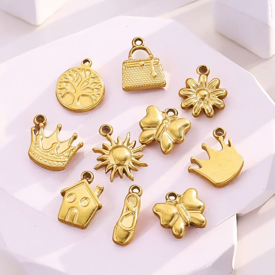 1 pair simple series retro cartoon gold plated women pendants h5Picture5