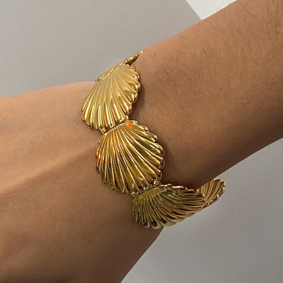 Pulseras de acero inoxidable color dorado con diseño de tortuga, estilo romántico, serie Ins, para mujer, 1 unidad Imagen5
