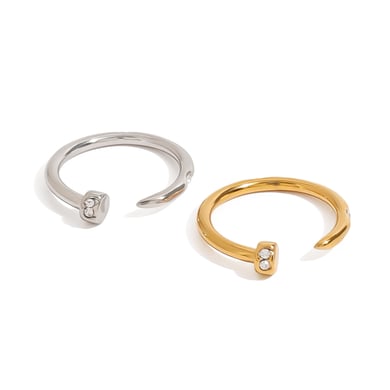 1 Piece Modern Series Classic Annular Nail Stainless Steel Gold Color Women's Single Rings h5 Picture6