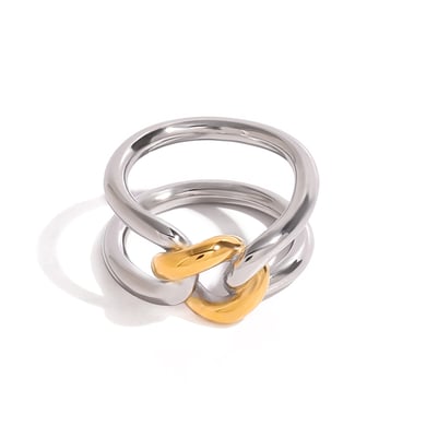 1 Paar Simple Series Simple Twist Edelstahl 18 Karat vergoldet Damen Einzelringe h5 Bild5