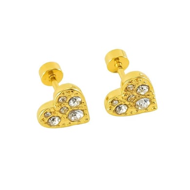 1 Paar Simple Series Daily Heart Edelstahl 18 Karat vergoldete Damen-Ohrstecker h5 Bild6