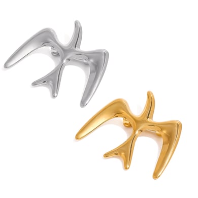 1 Paar Simple Series Simple Animal Edelstahl 18 Karat vergoldete Damenbroschen h5 Bild5