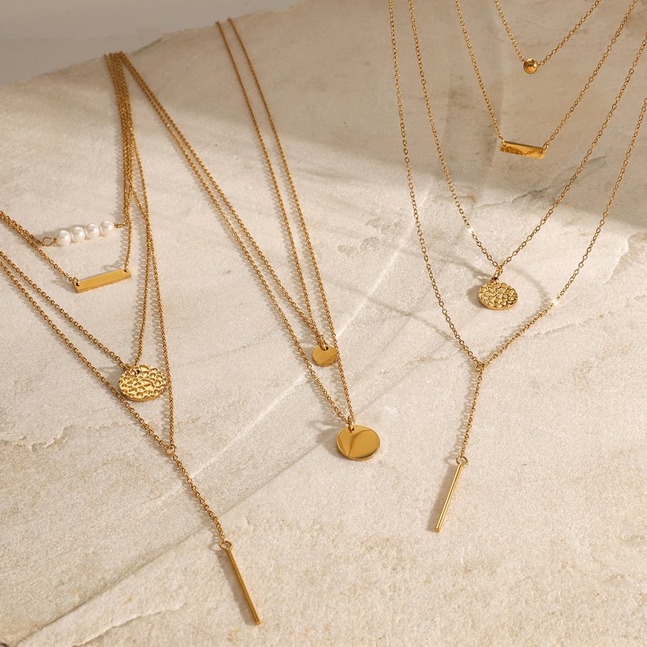 1 Piece Simple Series ins style Geometric Stainless Steel 18K Gold Plated Women Layered Necklaces Picture3