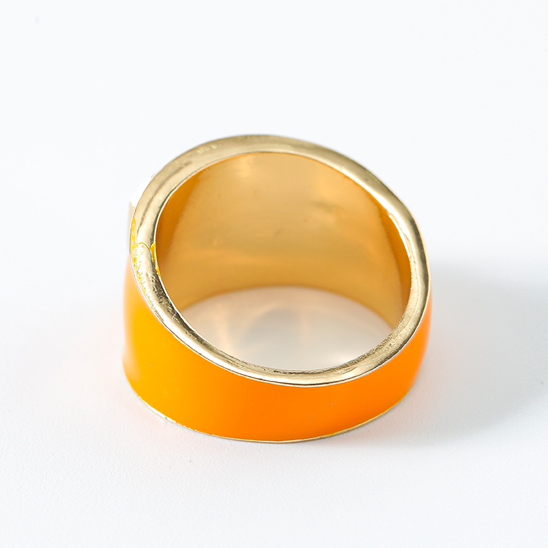1 Piece Luxurious Series Dazzling Mixed Contrast Color Alloy Designable Drop Oil Women's Single Rings Picture5