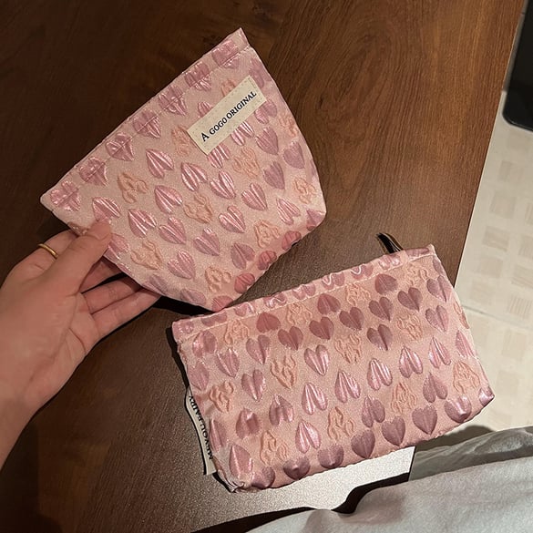 Sac à main en polyester pour femme, série romantique, motif cœur quotidien, 1 pièce