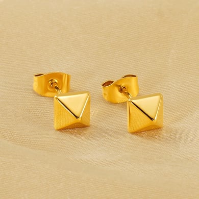 1 Paar Simple Series Simple Titanstahl 18 Karat vergoldete Damen-Ohrstecker h5 Bild3