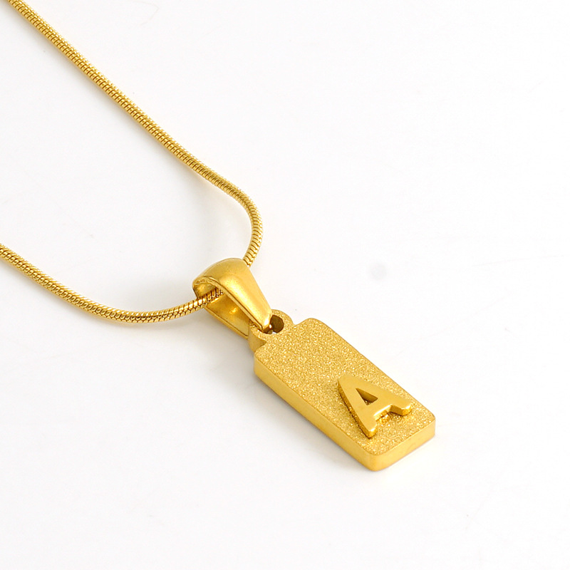 1 Piece Simple Series Hip-Pop/Rock Letter Stainless Steel 18K Gold Plated Unisex Pendant Necklaces Picture7