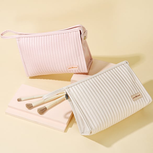 1 Piece Simple Style Solid Color PU Women's Makeup Bag 2