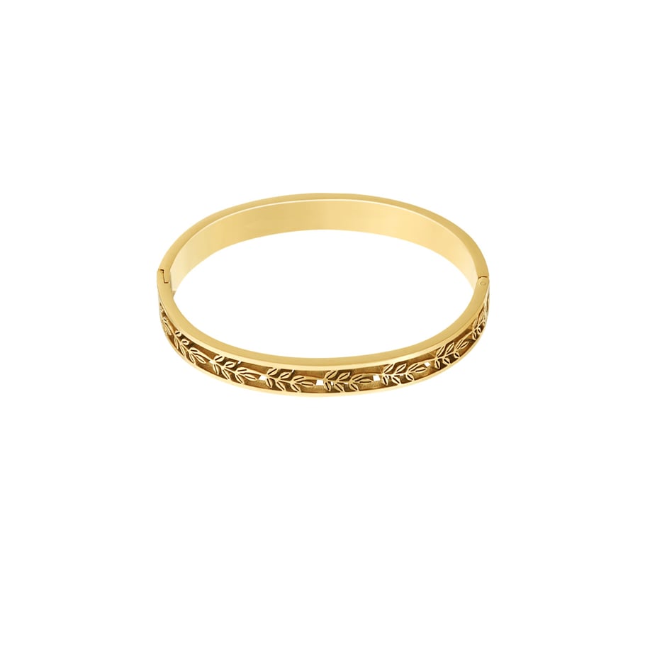 1 Piece Delicate Series Natural Leafs Stainless Steel Gold Color Women's Bangles Picture8