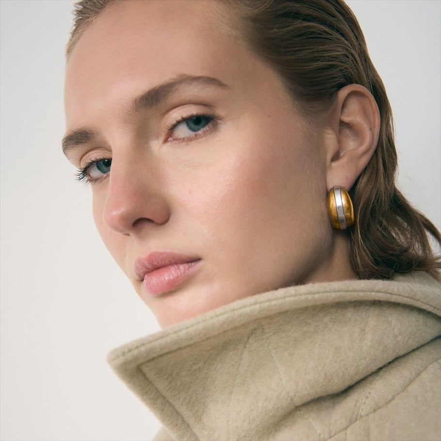1 pair stylish series droplet stainless steel gold & silver color women's stud earrings h5Picture5
