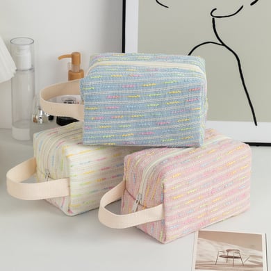 1 Piece Colorful Striped Women's Makeup Bags h5 Picture5