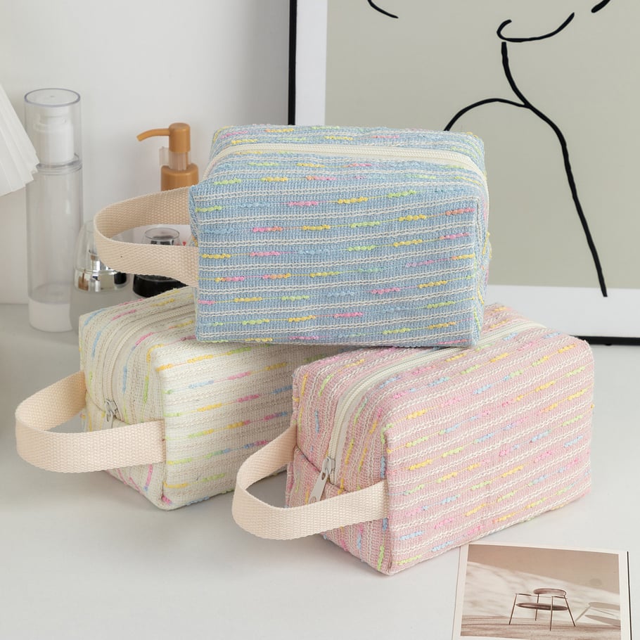 1 Piece Colorful Striped Women's Makeup Bags Picture5