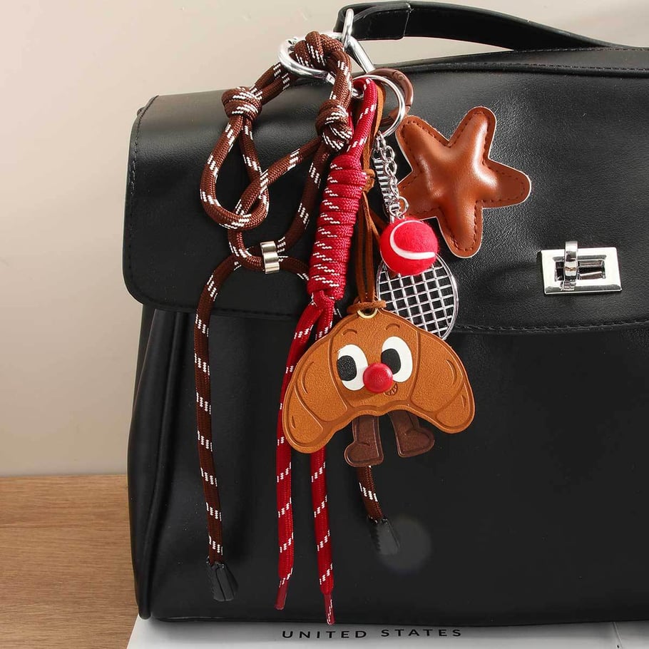 1 Piece Tennis Racket & Leather Star Women's Bag Charms Picture5