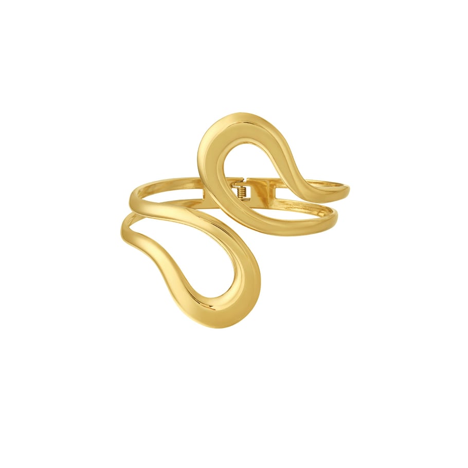 1 Piece Gleaming Series Daily Dazzling Droplet Stainless Steel Gold Color Women's Bangles Picture8