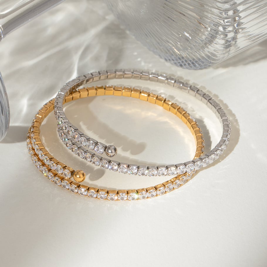 1 pieza de lujosa serie sexy anular de acero inoxidable chapado en oro para mujer Imagen4