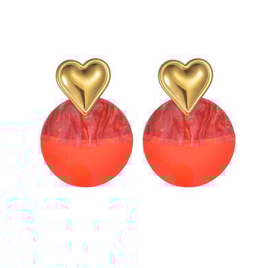 1 Pair Luxurious Series Classic Heart Stainless Steel 18K Gold Plated Women Stud Earrings h5 Picture5