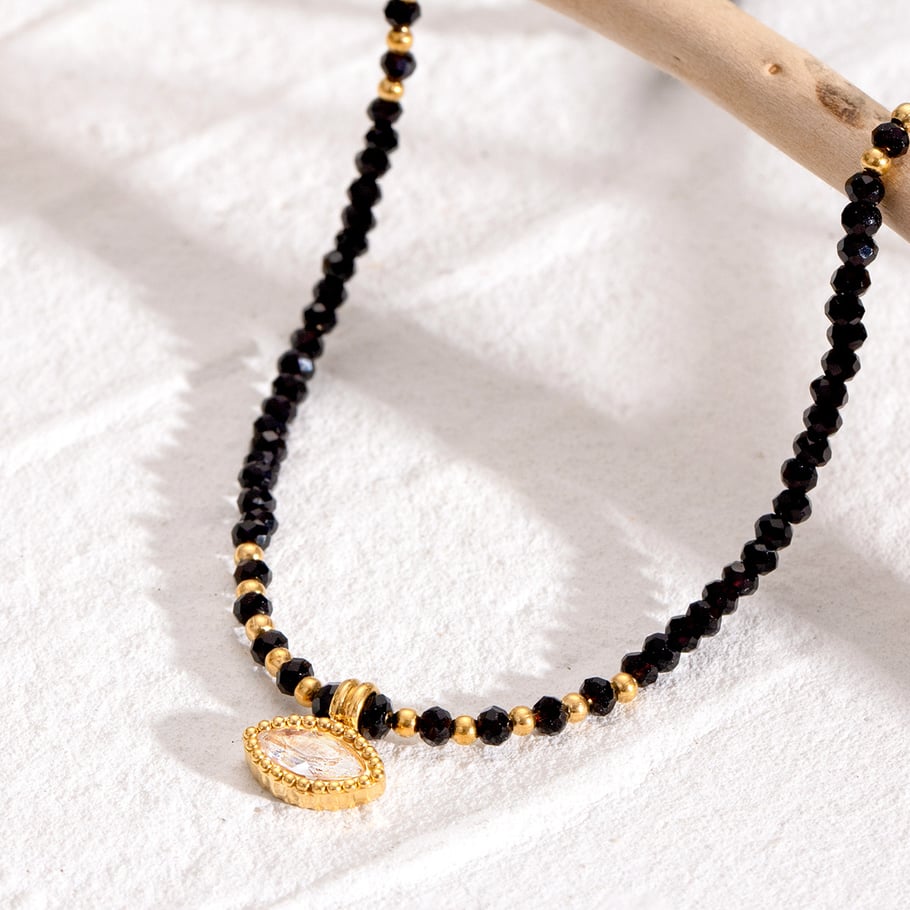 1 piece romantic series retro eye stainless steel gold plated zircon women pendant necklaces h5Picture3