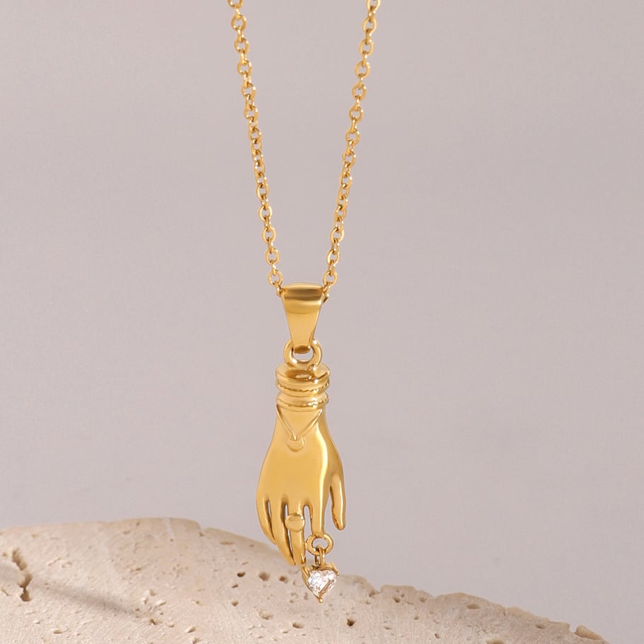 1 Piece Simple Series Punk Geometric Stainless Steel 18K Gold Plated Zircon Women Pendant necklaces Picture4