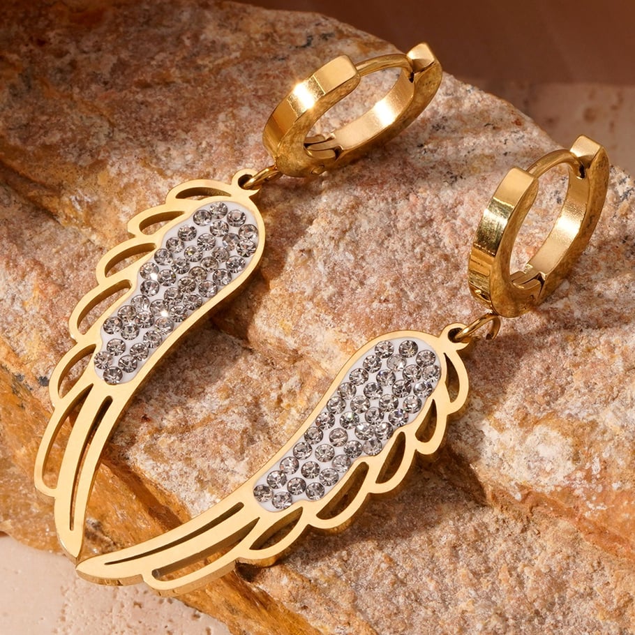 1 Pair Sophisticated Series Chic SwingsTitanium Steel Gold Color Women's Drop Earrings Picture6