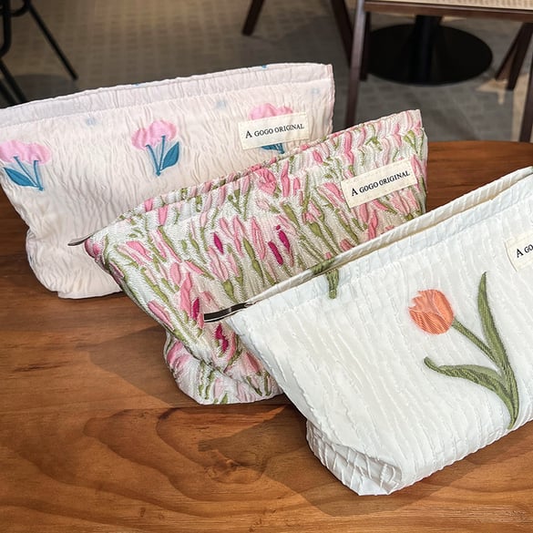 1 pezzo serie classica borse da donna in poliestere con fiori naturali