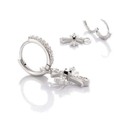1 Paar Simple Series Simple Cross Kupfer Kein Beschichtungsmaterial Zirkon Damen Tropfen Ohrringe h5 Bild4