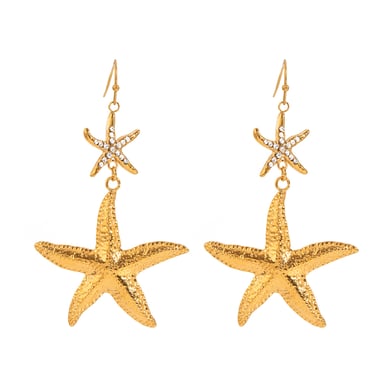 1 Pair Simple Series Vacation Turtle Stainless Steel 18K Gold Plated Rhinestone Women Drop Earrings h5 Picture6