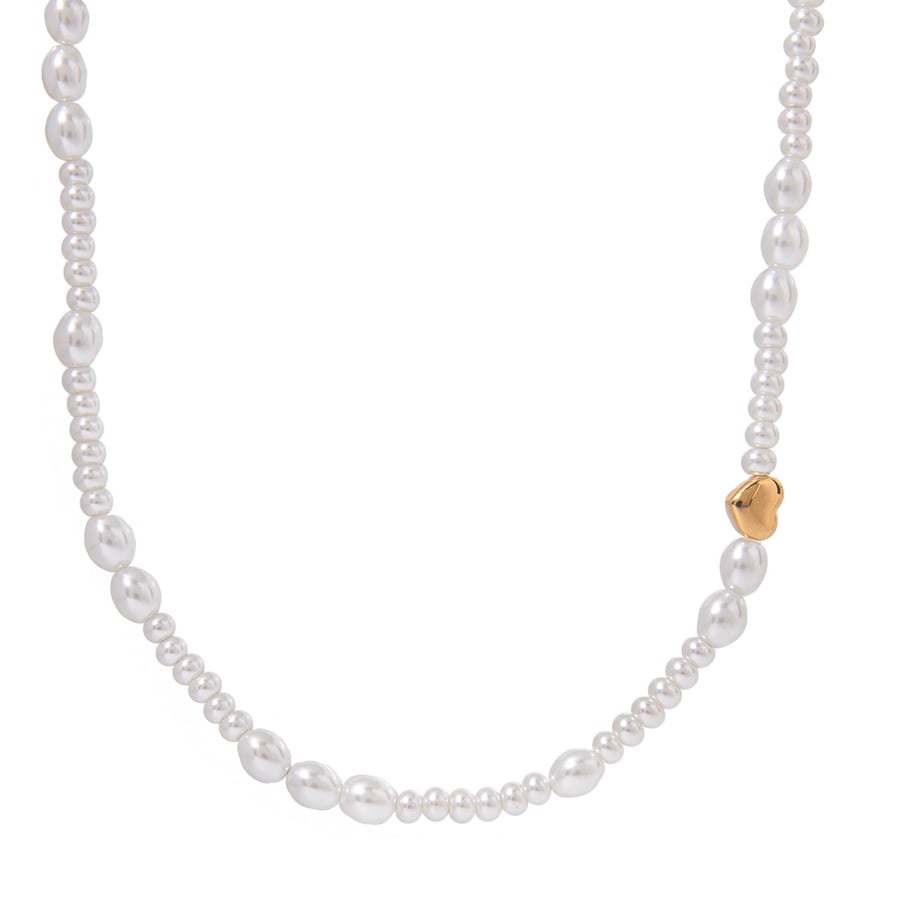 1 Stück Classic Series Retro Beads Edelstahl 18 Karat vergoldet Kunstperlen Damen Perlenketten Bild6