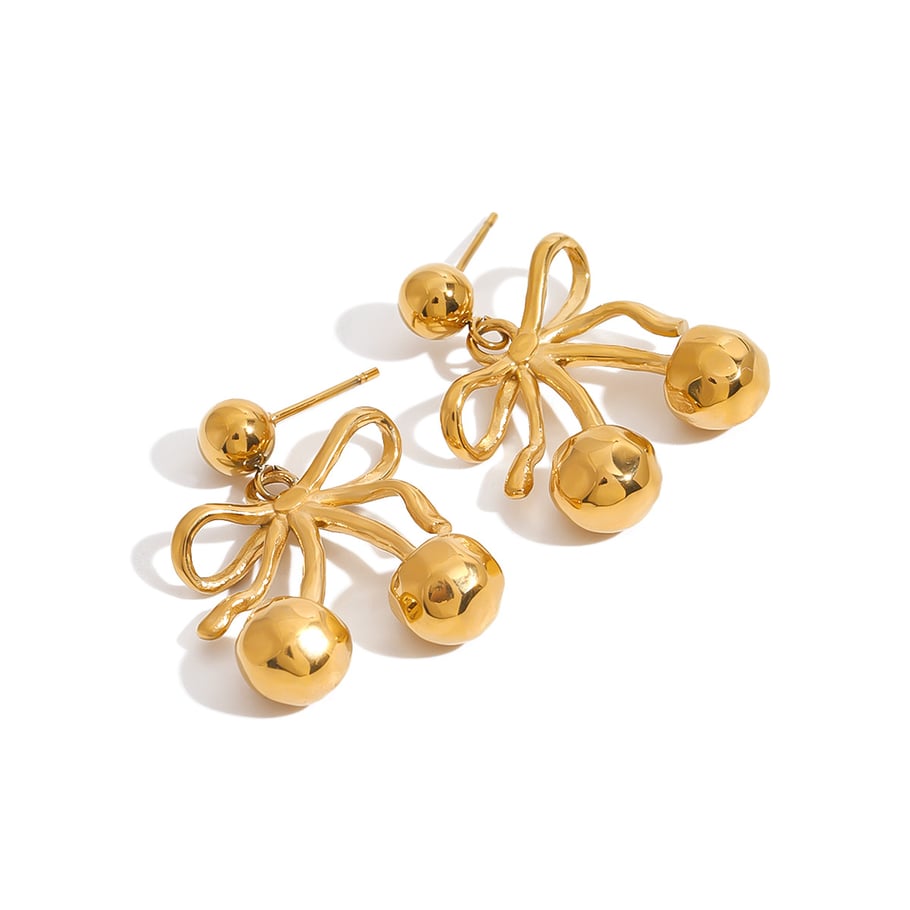 1 Pair Romantic Series Cute Plant Stainless Steel   Gold Color Plated Women's Drop Earrings Picture12