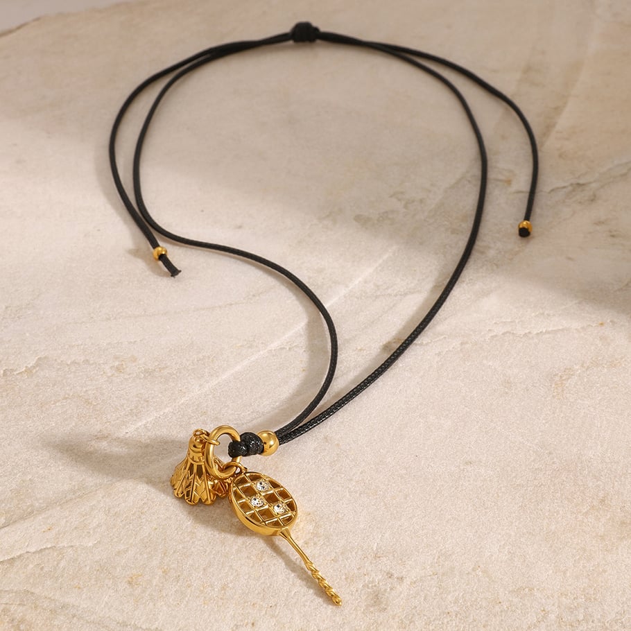 1 pezzo semplice serie casual geometrica in acciaio inossidabile placcato oro 18K collane con ciondolo da donna Immagine6