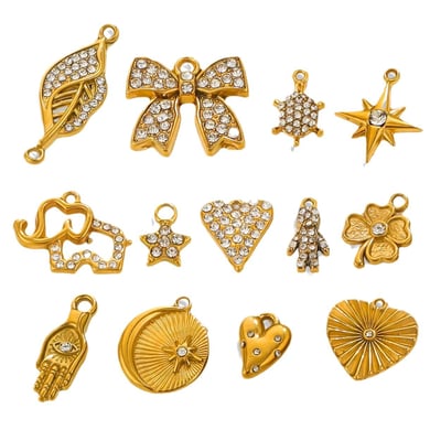 1 Paar Simple Series Klassische Herz Edelstahl 18K vergoldet Strass Damen Anhänger h5 Bild6